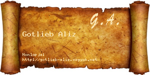 Gotlieb Aliz névjegykártya